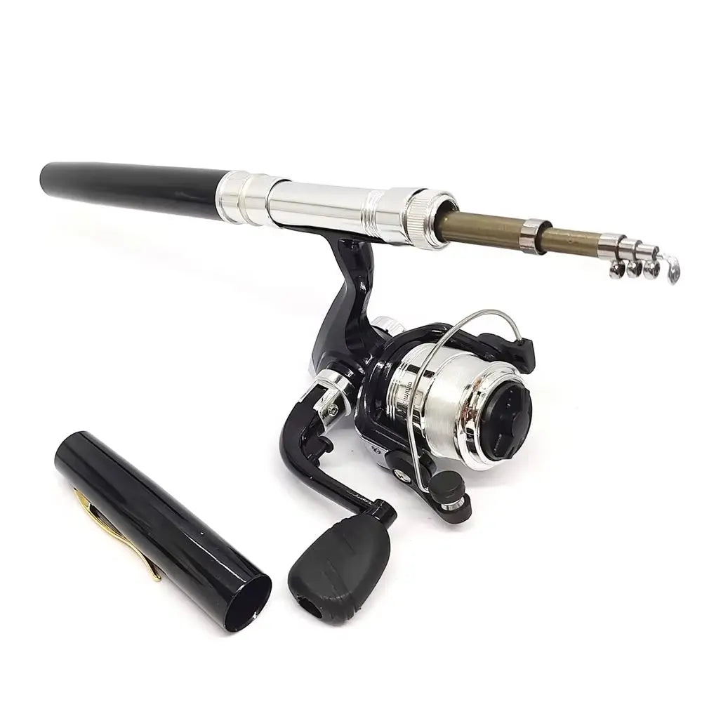 Telescopic Mini Fishing Rod Carbon Reel Set Portable Pocket Pen Casting Pole Aluminum Alloy Spinning Ultralight for Fish Feeder