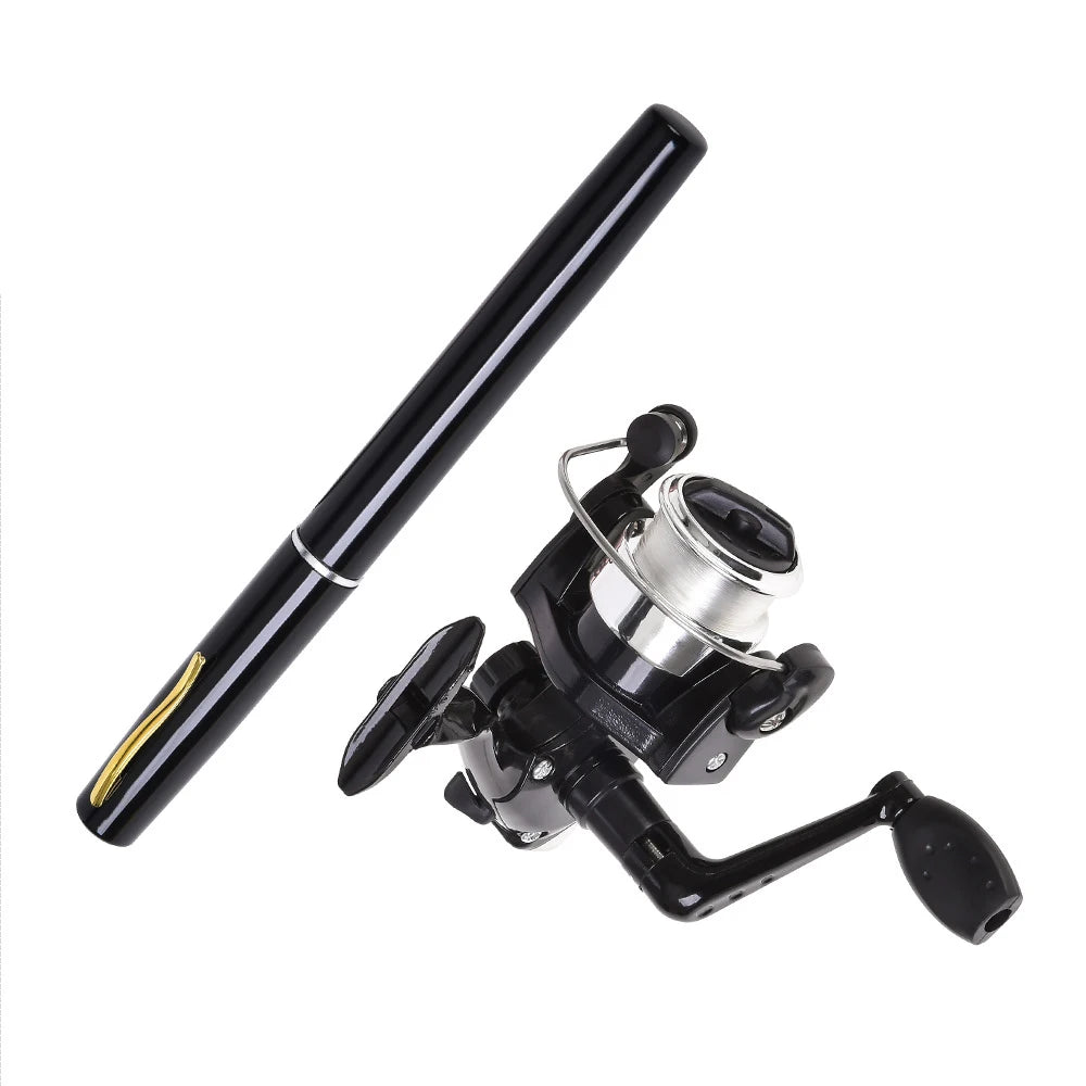Telescopic Mini Fishing Rod Carbon Reel Set Portable Pocket Pen Casting Pole Aluminum Alloy Spinning Ultralight for Fish Feeder