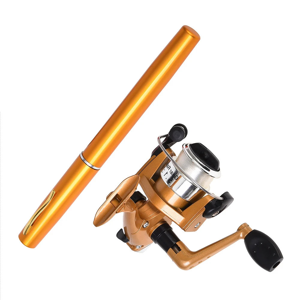 Telescopic Mini Fishing Rod Carbon Reel Set Portable Pocket Pen Casting Pole Aluminum Alloy Spinning Ultralight for Fish Feeder