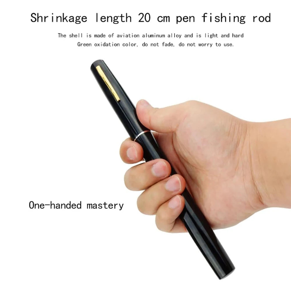 Telescopic Mini Fishing Rod Carbon Reel Set Portable Pocket Pen Casting Pole Aluminum Alloy Spinning Ultralight for Fish Feeder